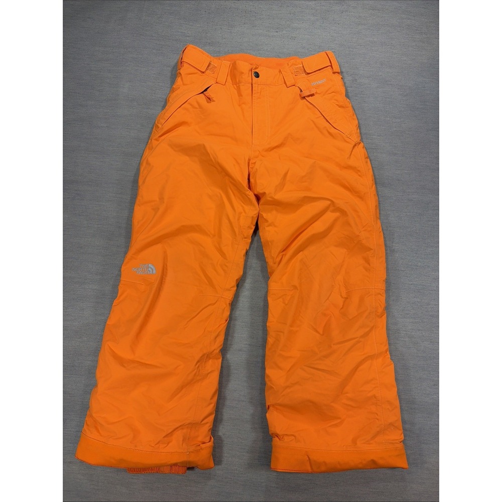 The North Face Boys 10/12 HyVent EZ Grow Snow Ski Pants Orange Waterproof